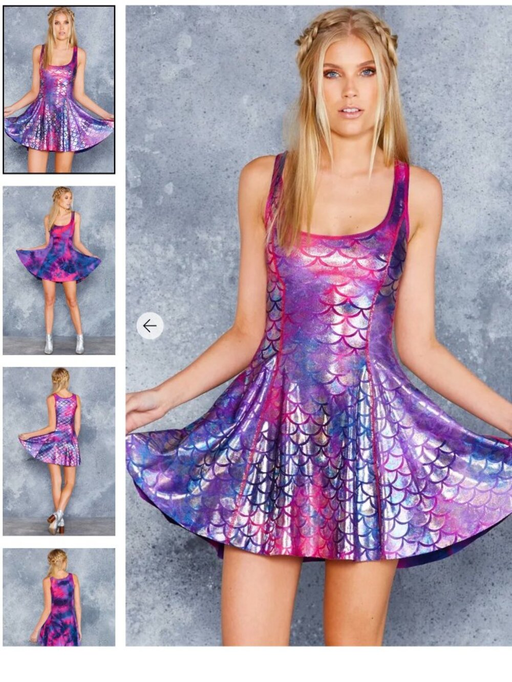 Blackmilk Mermaid Tie Dye vs Pink Tie Dye inside out dress Sz. S